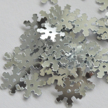 10mm Snowflake Metallic Silver 50 grams