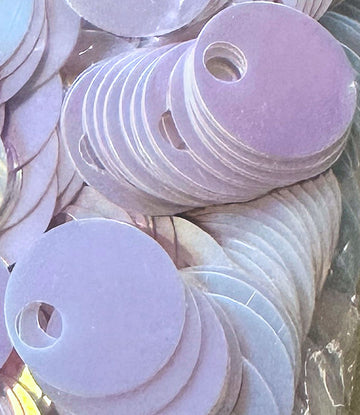 20mm Large Hole Paillette Crystal Opaque White Lightning