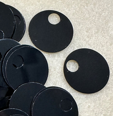 20mm Large Hole Paillette Black Glossy