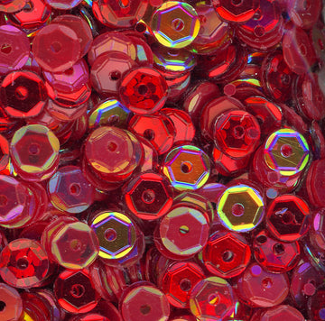5mm Slightly Cupped Well Red Sequin blend
