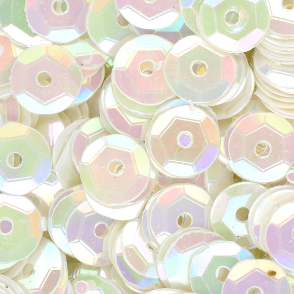 6mm Slightly Cupped Opaque Chantilly Creme