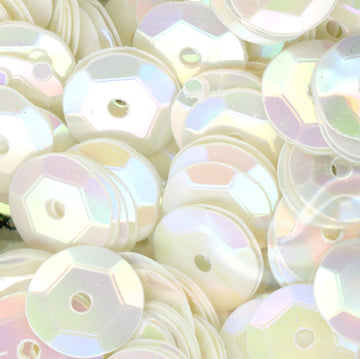 8mm Slightly Cupped Opaque Chantilly Creme