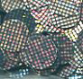 10mm Waffle paillette Black on Silver Hologram