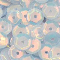 5mm Slightly Cupped Opalescent White Opal