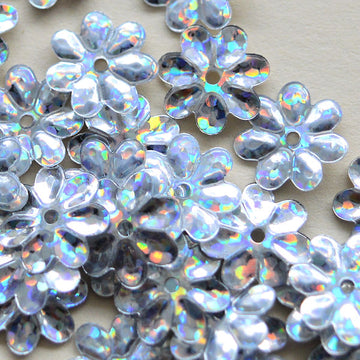 10mm Flower Hologram Silver