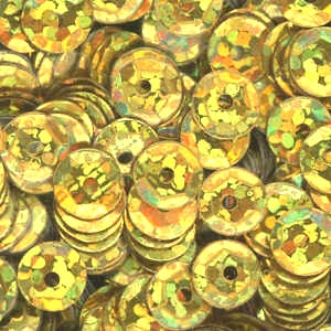 5mm Slightly Cupped Hologram Bright Gold