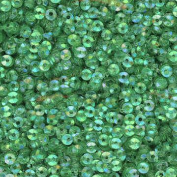 3mm Fully Cupped Iridescent Med Leaf Green