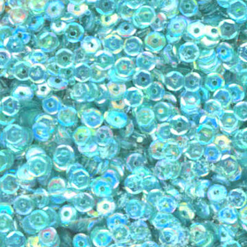4mm Slightly Cupped Iridescent Lt Ocean Blue Green