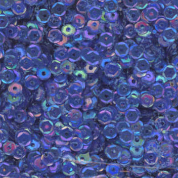 4mm Slightly Cupped Iridescent Peacock Blue