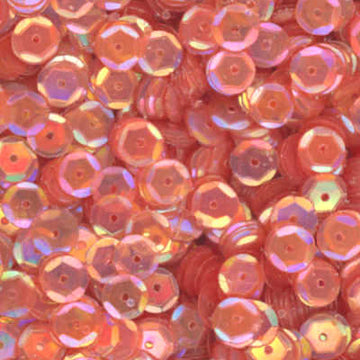 6mm Slightly Cupped Iridescent Light Burnt Orange
