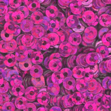 3mm Flat Hologram Rose Pink