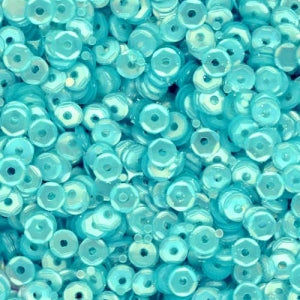 4mm Slightly Cupped Satin Lt. Ocean Blue Green