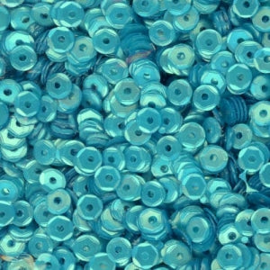 4mm Slightly Cupped Satin Turquoise