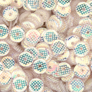 5mm Slightly Cupped Crystal w White Dot