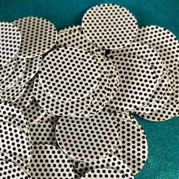 20mm Paillette White with Black Polka Dots 50-gram bag