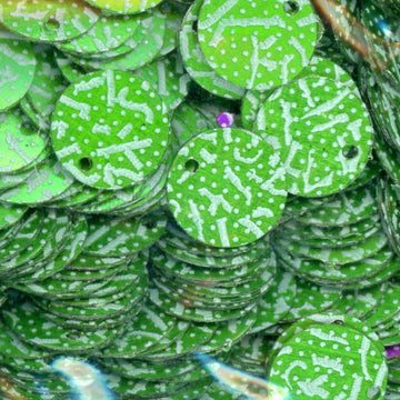 10mm Paillette Kelly Green Confetti Print
