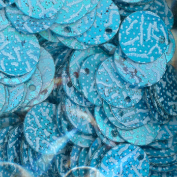 10mm Paillette Turquoise Confetti Print