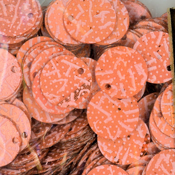 10mm Paillette Peach Confetti Print