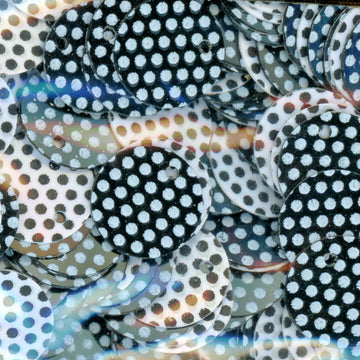 10mm opaque Black & White Dots Mix