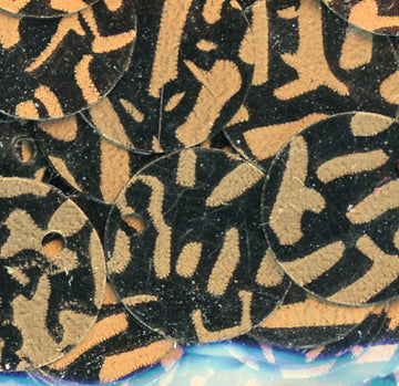 10mm opaque animal print paillette black/gold