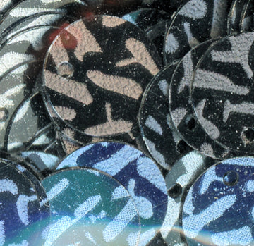 10mm opaque animal print paillette black/silver