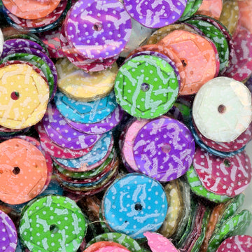 8mm slightly cupped confetti print mix