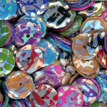 8mm slightly cupped opaque animal print mix