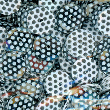 8mm slightly cupped Black/White dots mix