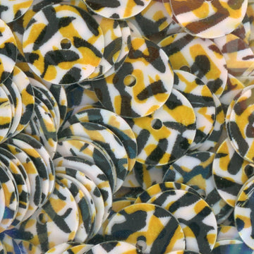 8mm flat opaque Animal Print with white black and pumpkin