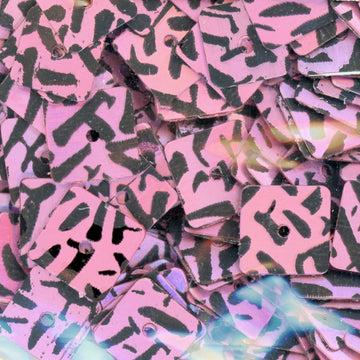 7mm square pink hologram animal print
