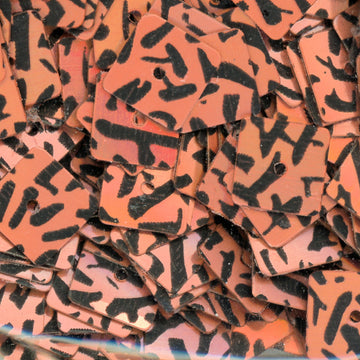 7mm square peach hologram animal print