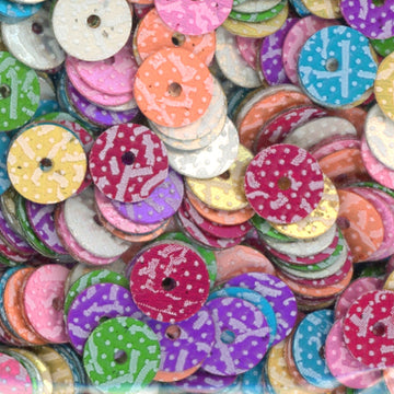 6mm flat Confetti Print Mix