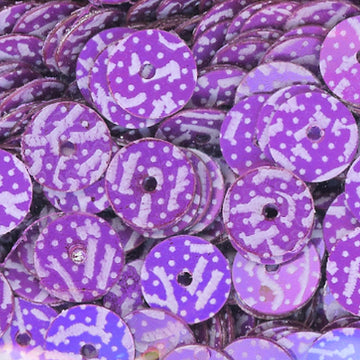 6mm flat Purple Confetti Print