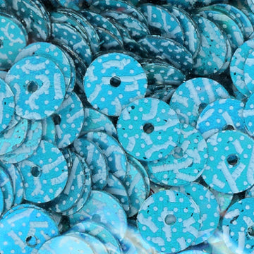 6mm flat Turquoise Confetti Print