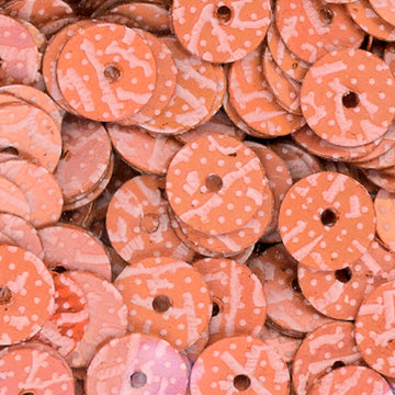 6mm flat Peach Confetti Print