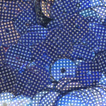 6mm Flat Peacock Blue with Silver Dots