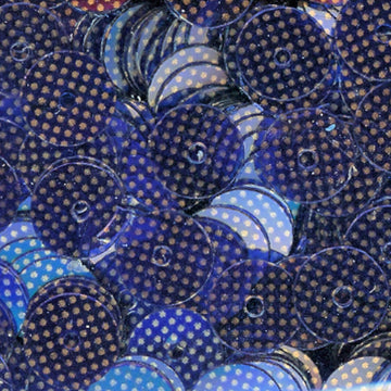 6mm Flat Peacock Blue with Gold Dots