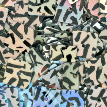 6mm square hologram animal print silver