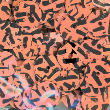 6mm square hologram animal print peach