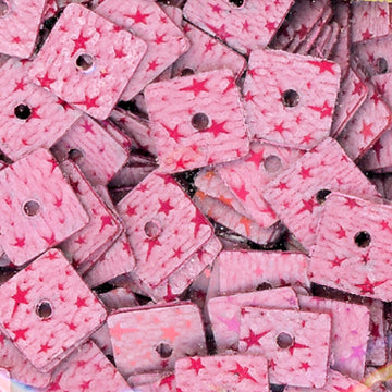6mm square Cosmic White over Red Stars