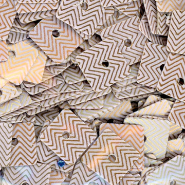 6mm square opaque white with gold vertigo print