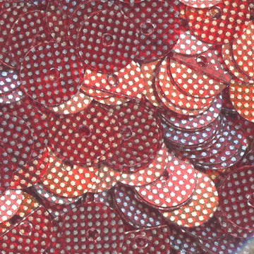 5mm Flat Red with Silver Dots