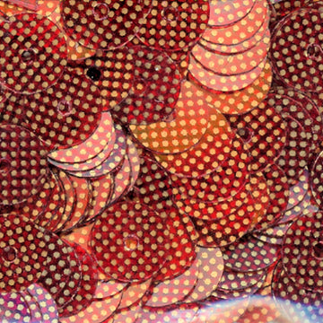 5mm Flat Red with Gold Dots