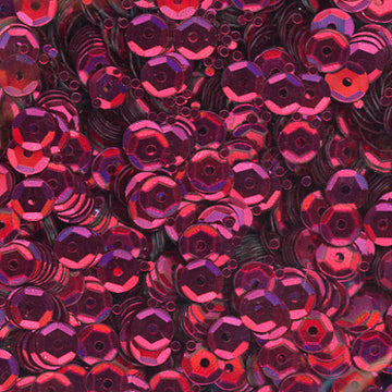 5mm Slightly Cupped Metallic Rose Red