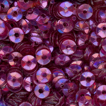 3mm Fully Cupped Iridescent Dark Fuschia