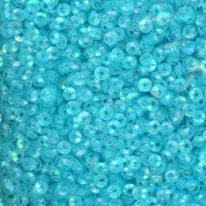 3mm Fully Cupped Iridescent Lt Ocean Blue Green