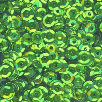 5mm Slightly Cupped Metallic Kelly Green