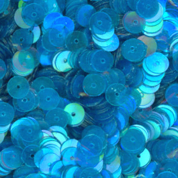 6mm Flat Iridescent Dk Ocean Blue Green 100 Grams
