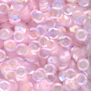 6mm Slightly Cupped Iridescent Pale Pink