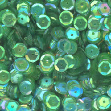 6mm Slightly Cupped Iridescent Medium Leaf Green
